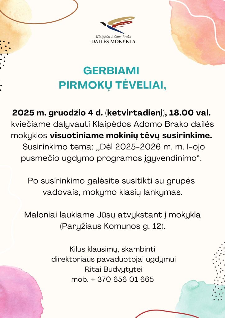 tėvų susirinkimas 2025